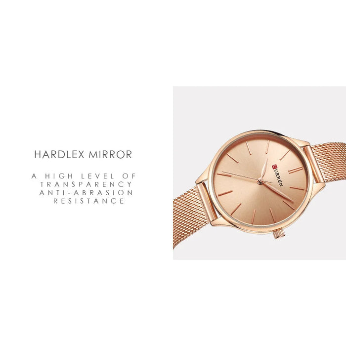 Women Brand Fashion Dress Ladies Bracelet Watch Rose Gold Clock