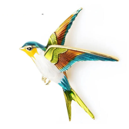 Enamel Swallow Brooch Pin Animal Bird Broche Jewelry Gift