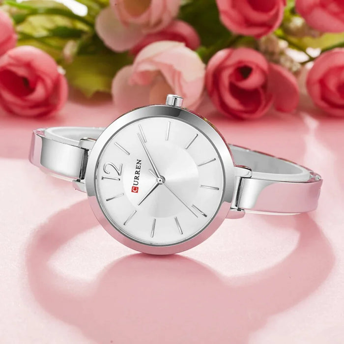 Full Steel Women Dress Quartz Wristwatch