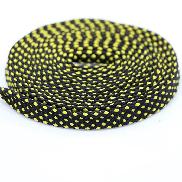 1Pair Polyester Sneaker Colours Checkered Double Layer Hollow Flat Shoe Laces 100/120/140Cm Length