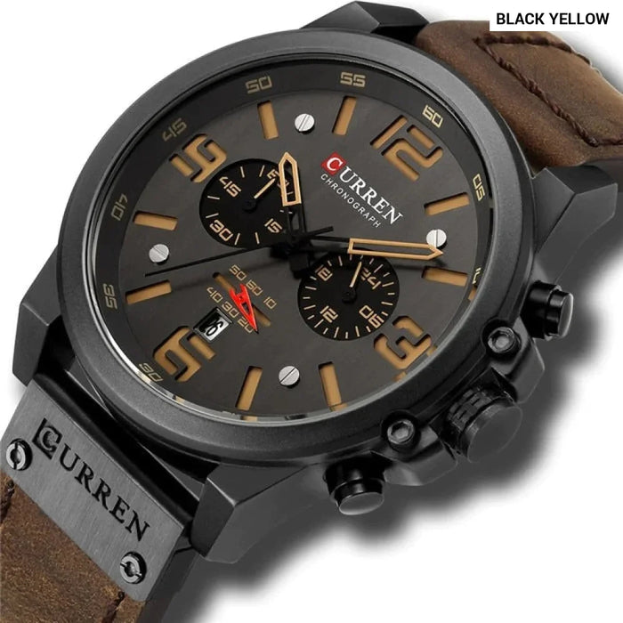 2018 Fashion Leather Strap Quartz Men Watches Casual Date Business Male Wristwatches