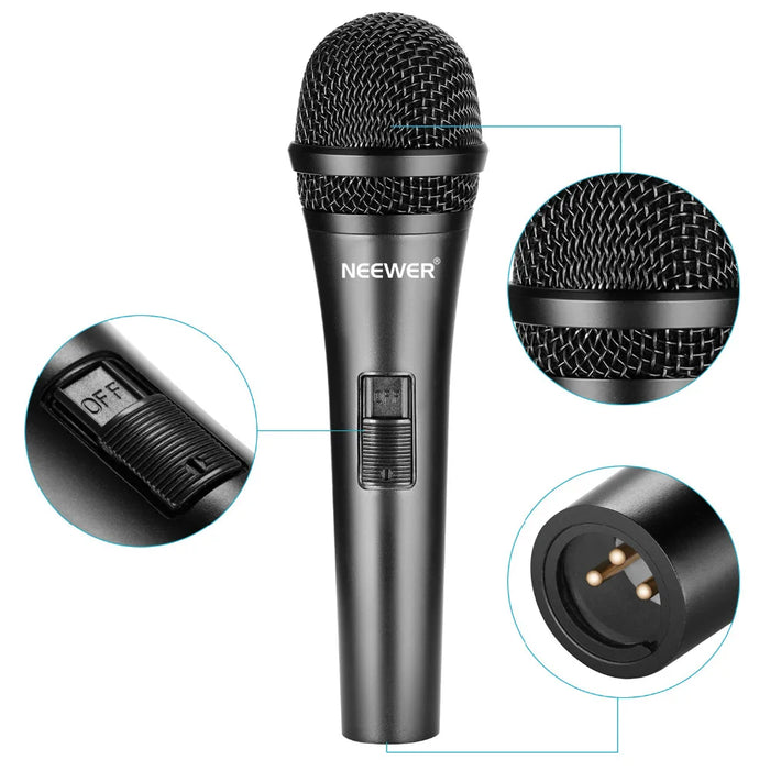 Professional Cardioid Dynamic Microphone With Xlr Cable Rigid Metal Construction