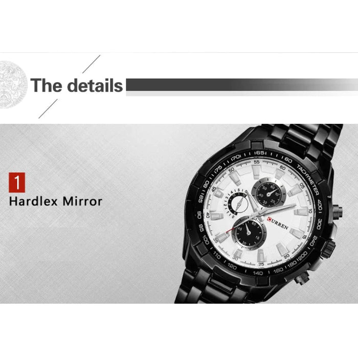 Stainless Steel Analog Sport Quartz Men's Wristwatch