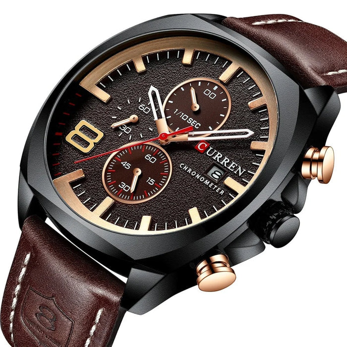 Men's Army Military Sport Watch Men Casual Leather Quartz Watch