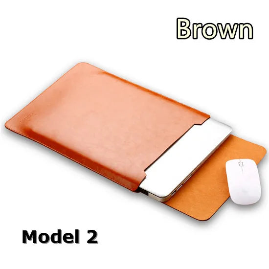 For Macbook Air Pro Retina M1 11,12,13 Inch Pu Leather Sleeve Case Notebook Tablet Laptop Bag