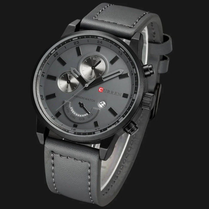 Men's Casual Sport Leather Military Quartz Watch