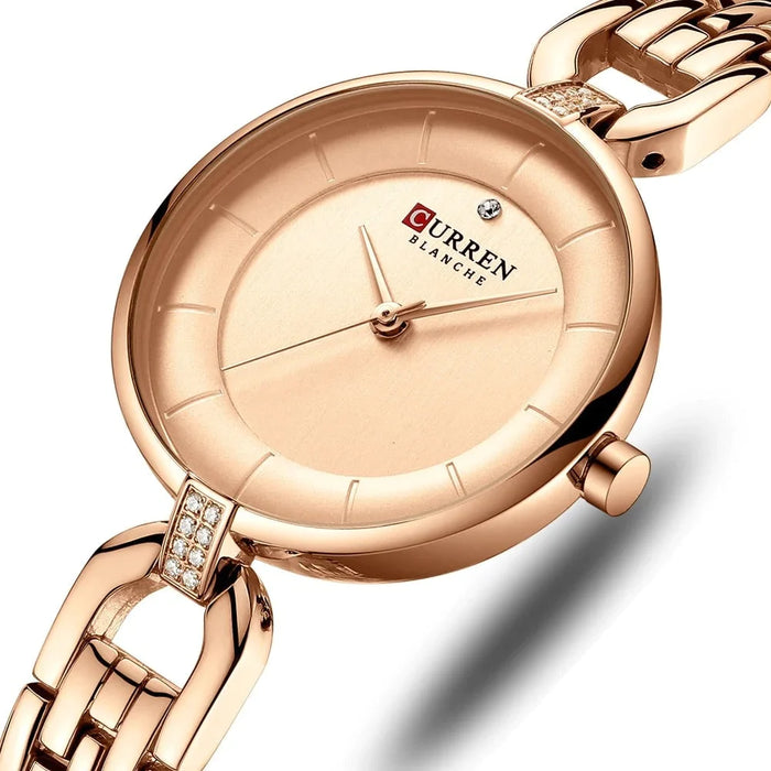 Stainless Steel Simple Quartz Products Rose Gold Watches For Women