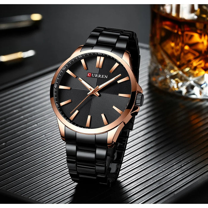 Business Stainless Steel Waterproof Wristwatch For Men