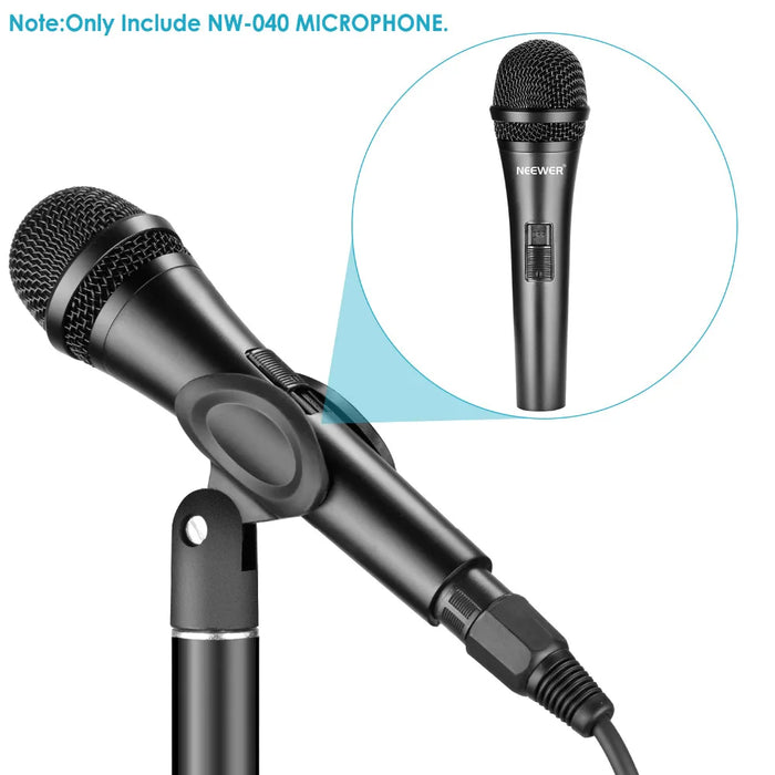 Professional Cardioid Dynamic Microphone With Xlr Cable Rigid Metal Construction