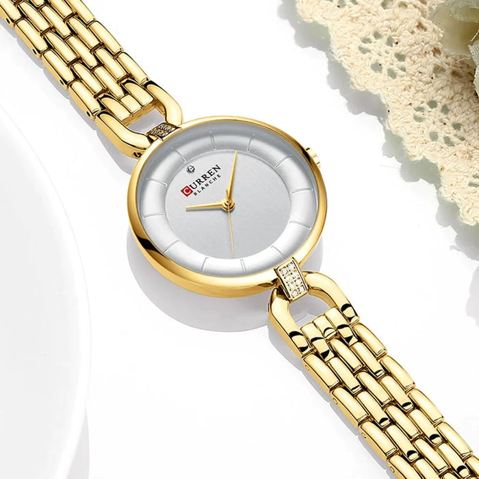 Simple Casual Quartz Wristwatch With Stainless Steel For Women