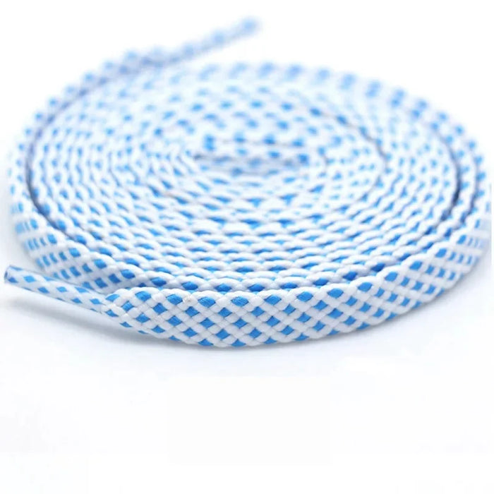 1Pair Polyester Sneaker Colours Checkered Double Layer Hollow Flat Shoe Laces 100/120/140Cm Length