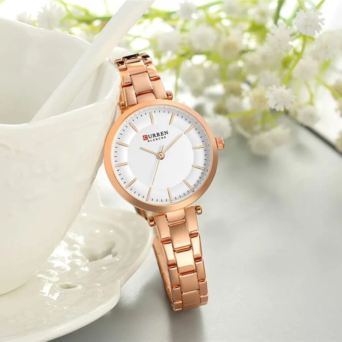 Casual Slim Minimalist Quartz WristWatch With Steel For Women