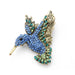 Vintage Hummingbird Brooch Pin Pink Blue Rhinestone Gift