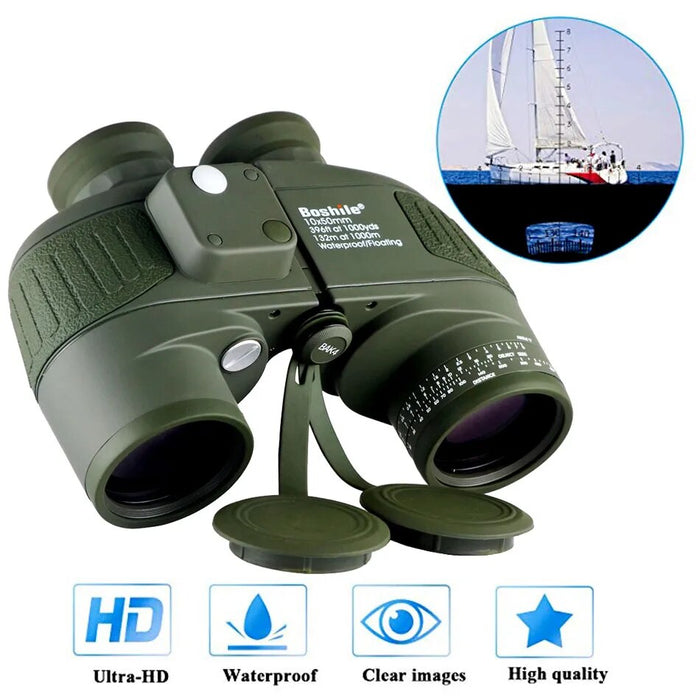 10X50 Navy Compass Rangefinder Waterproof Telescope Binoculars And Fully Multi Coated Lens Bak4