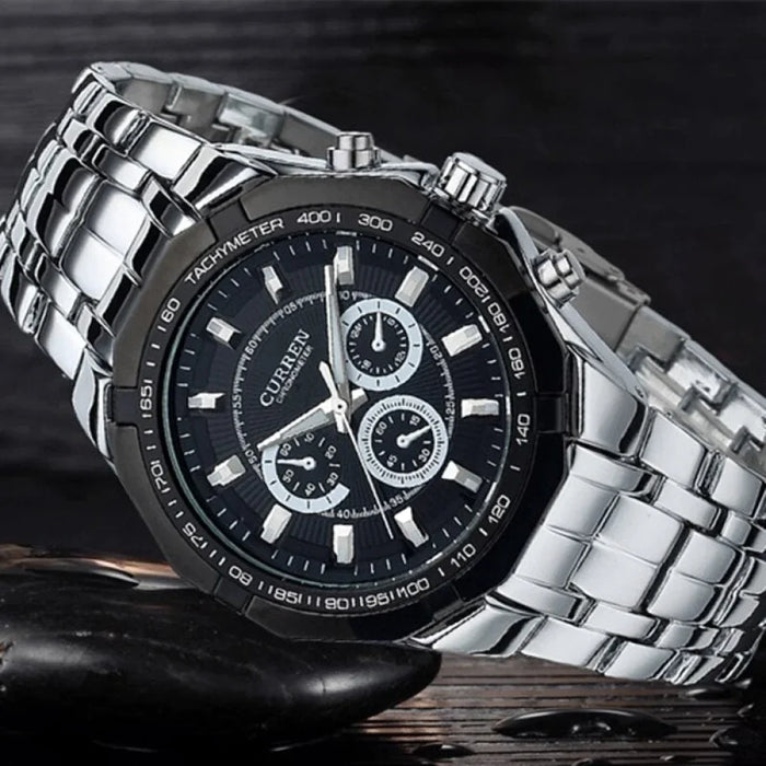 Casual Fashion Stainless Steel Waterproof Wristwatch For Men