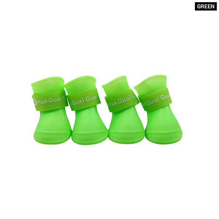 4 Piece Waterproof Non Slip Dog Rain Shoes