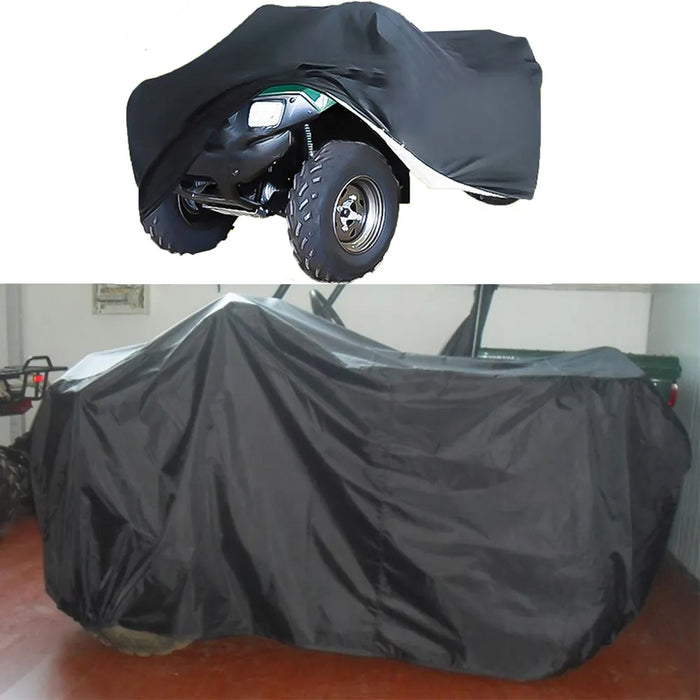 Universal Black 190T Motorcycle Waterproof Cover Quad Bikes ATV For Polaris Honda Yamaha Suzuki Size M L XL 2XL 3XL D15