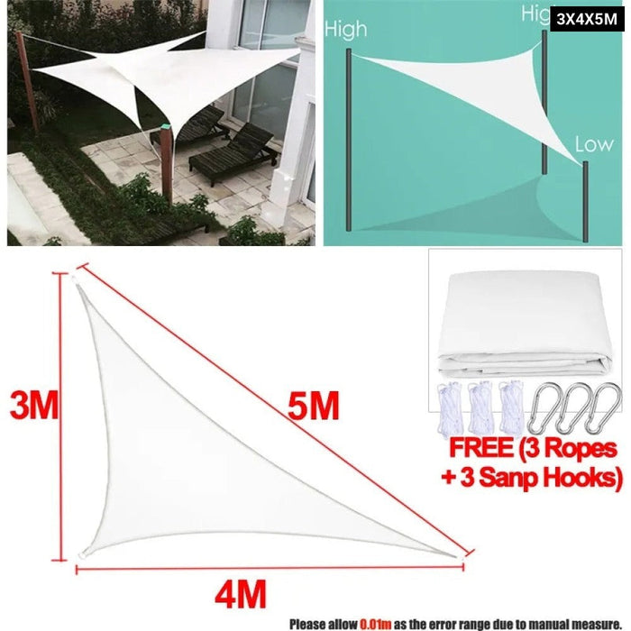 Waterproof Sun Shade Sail Square Rectangle Triangle Garden Terrace Awnings Swim Shade Yard Canopy