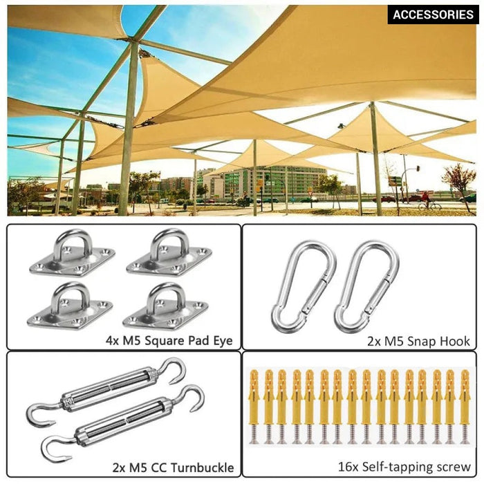 Right Triangle 300D Oxford Yellow Sun Sail Pool Cover Sunscreen Awnings For Outdoor Shade Waterproof Sail Shade