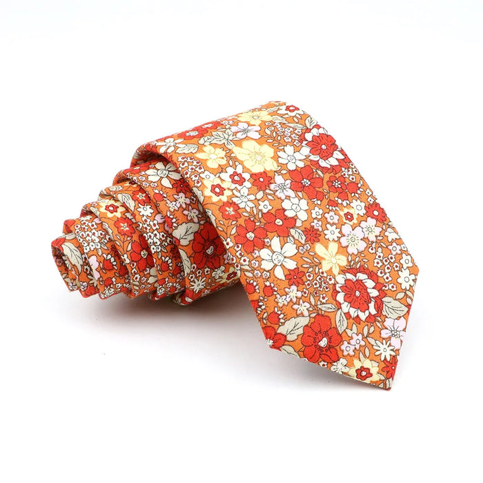 Floral Skinny Tie For Men Weddings And Parties