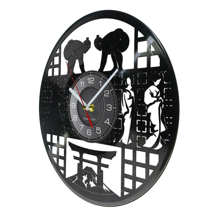 Japanese Sumo Warrior Vinyl Wall Clock