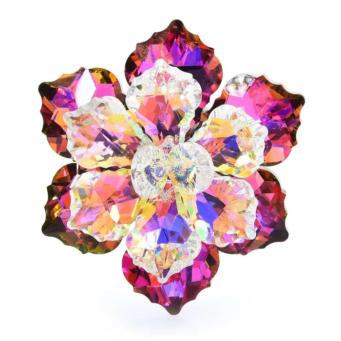 Glass Flower Brooch 14 Colours