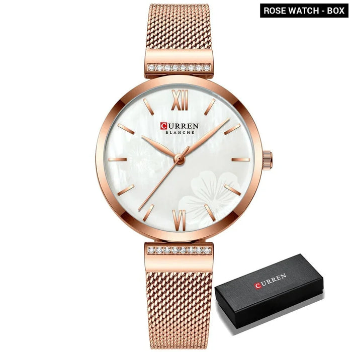 Elegant Simple Quartz Gold Wristwatch For Women