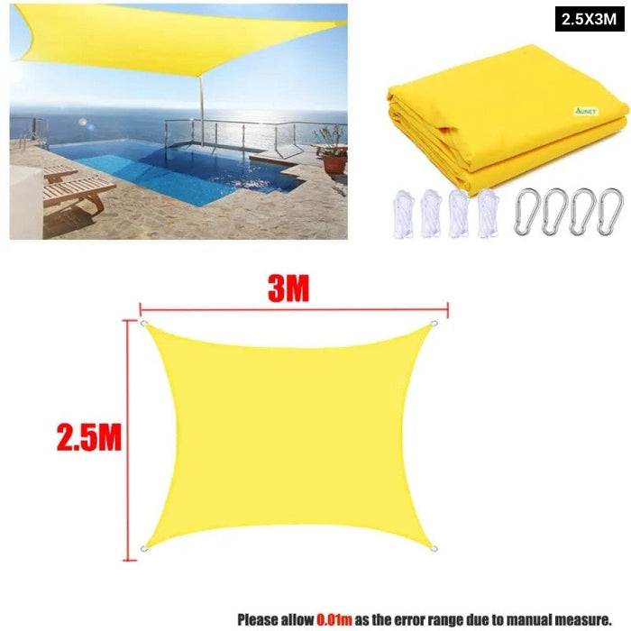 Waterproof Sun Shade Sail Square Rectangle Triangle Garden Terrace Canopy Swim Shade Yard Awnings