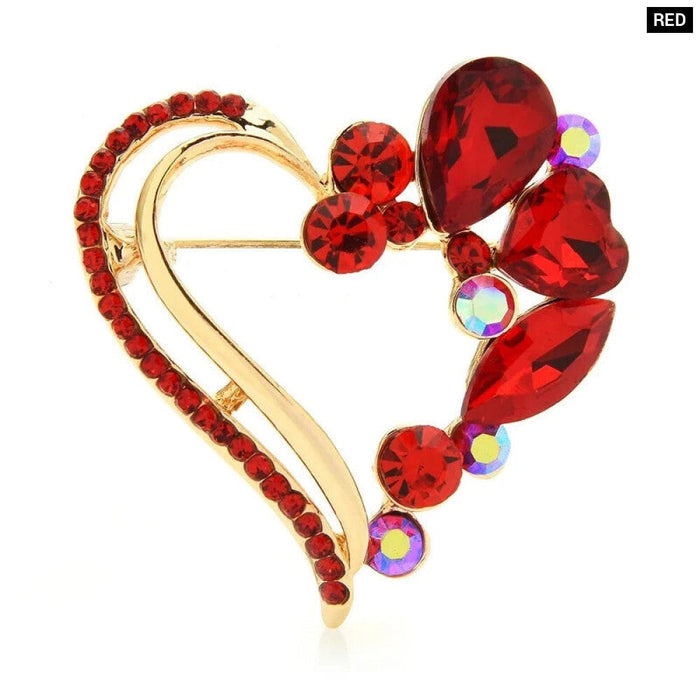 Heart Brooch 2 Colours Designer Rhinestone Love Pin