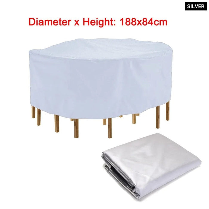 Oxford Cloth Waterproof Round Table Dust Cover Outdoor