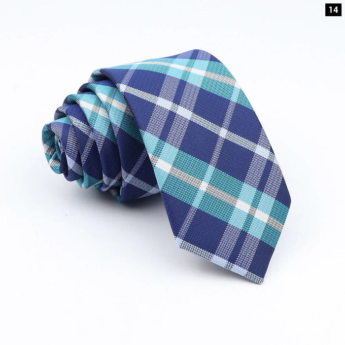 Classic Jacquard Plaid Neck Tie 6Cm Width