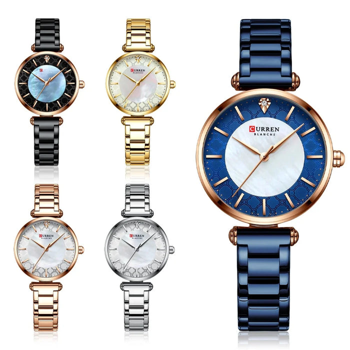 Elegant Thin Quartz Stainless Steel Wristwatch For Women