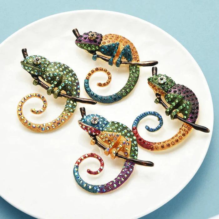 Chameleon Lizard Brooch Pin Fashion Jewelry Gift