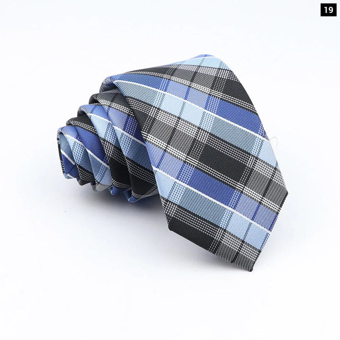 Classic Jacquard Plaid Neck Tie 6Cm Width