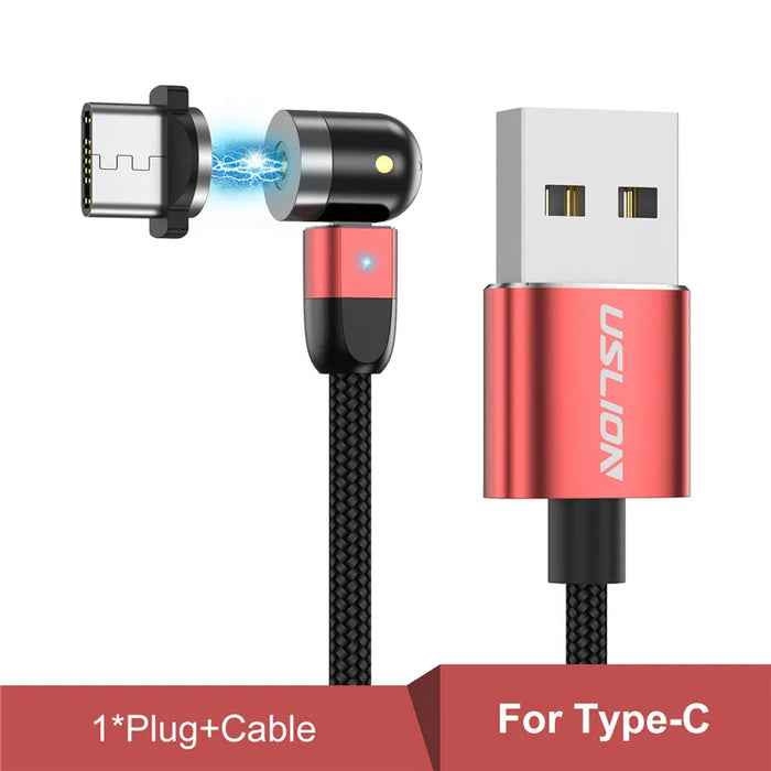 360 180 Rotating Magnetic Usb Fast Charging Cable Type C/Micro Usb