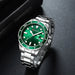 Fashion Business Mens Wristwatches Green Clock Male Quartz