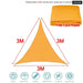 300d Triangle Shade Sail Light Orange Waterproof Polyester