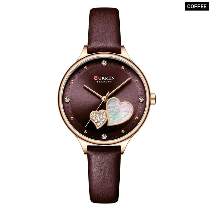 Charming Rhinestone Leather Quartz Wristwatch For Women