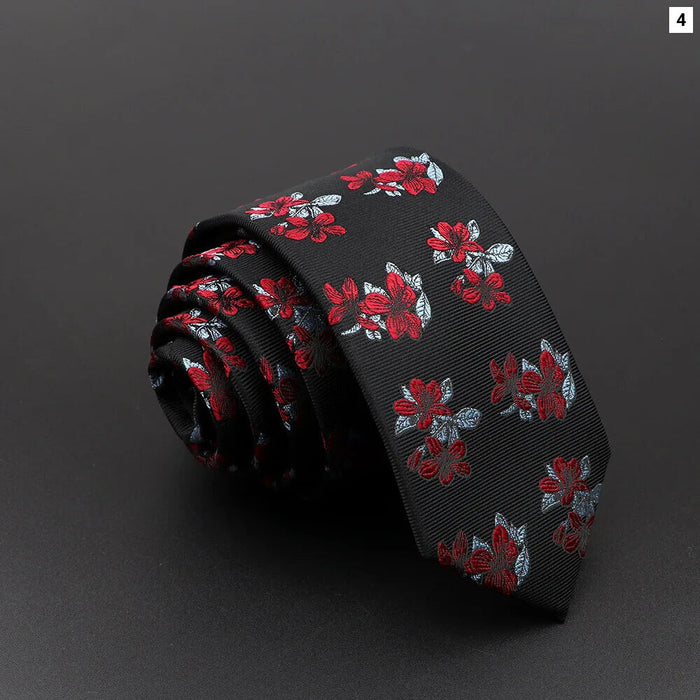 Floral Jacquard Necktie Classic Luxury For Business And Weddings