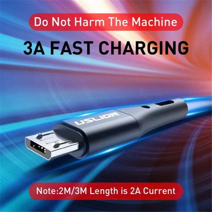 3M Fast Charging Micro Usb Cable For Samsung Xiaomi Redmi Data Charger