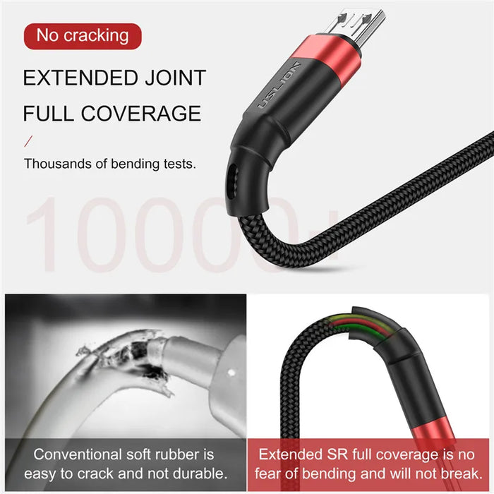 3A Fast Charge Usb Micro Cable For Samsung Xiaomi Android 3M