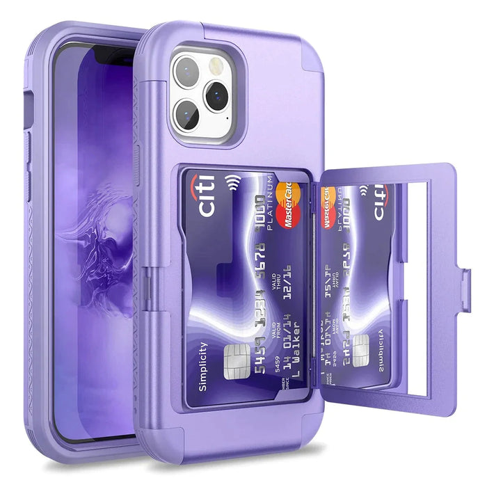 Iphone11/12 Wallet Shockproof Tpu Cover With Card Slot