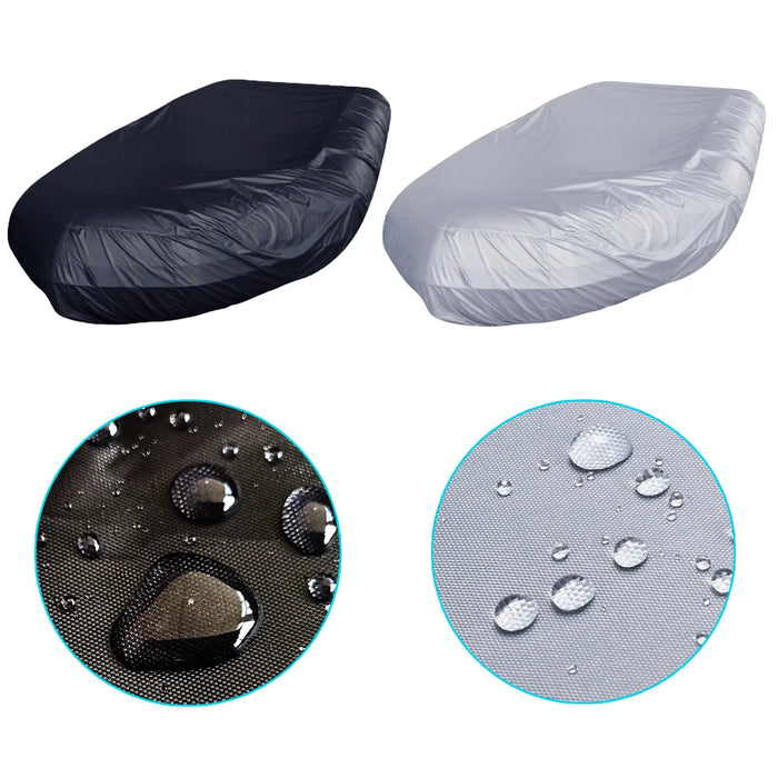 Marine Boat Cover 7.5-17ft Waterproof Dustproof Anti UV Ice Snow Inflatable Boat Dinghy Fishing Rubber Boat Kayak Sun Cover