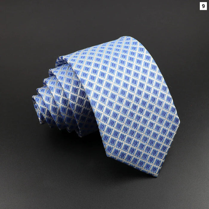 Silk Tie Classic Striped Plaid Necktie For Men 100% Jacquard Woven Business Wedding Party Daily Suit Gift