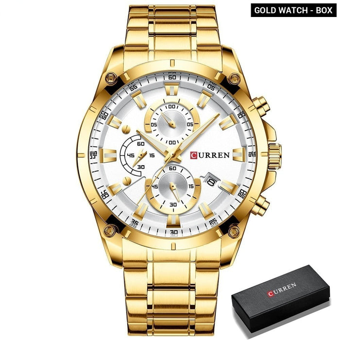 Creative Design Watches Men Luxury Casual Quartz Wristwatch with Stainless Steel Chronograph Sport Watch Male Clock