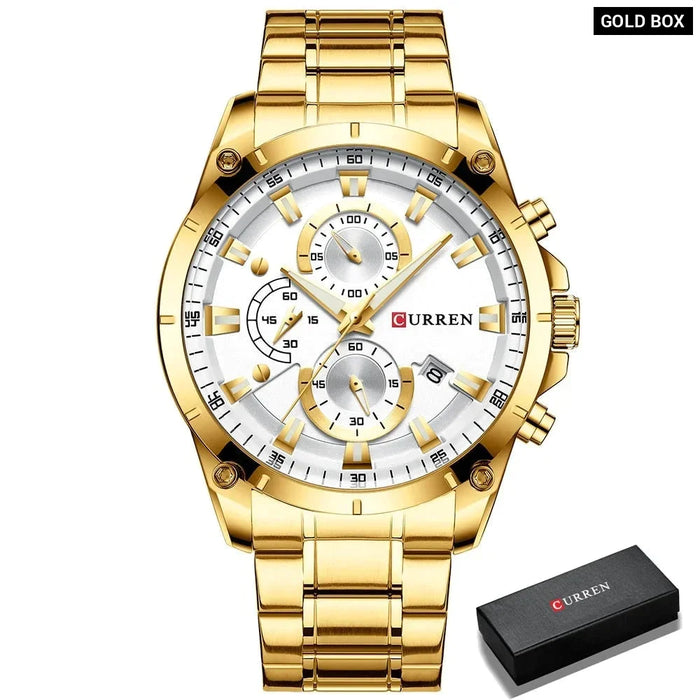 Gold Watches Men’s Quartz Wristwatch Fashion Sport