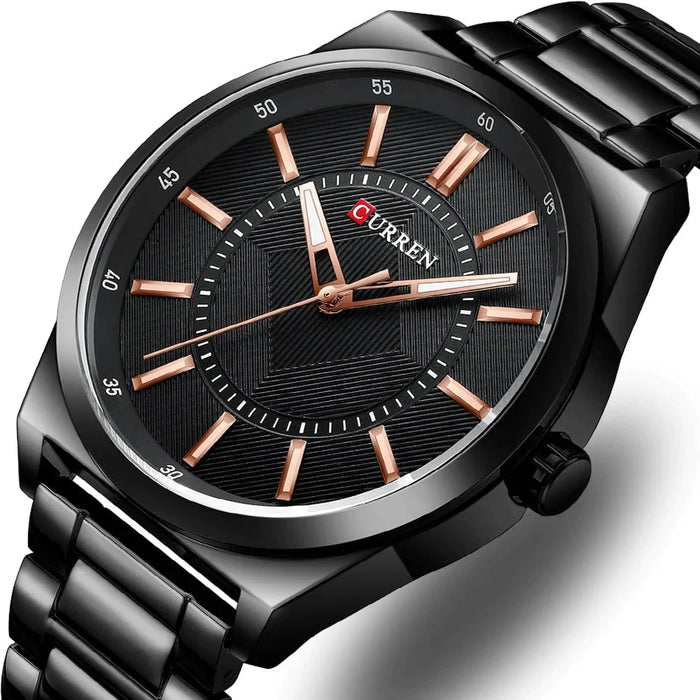 Business Stainless Steel Band Quartz Wristwatch