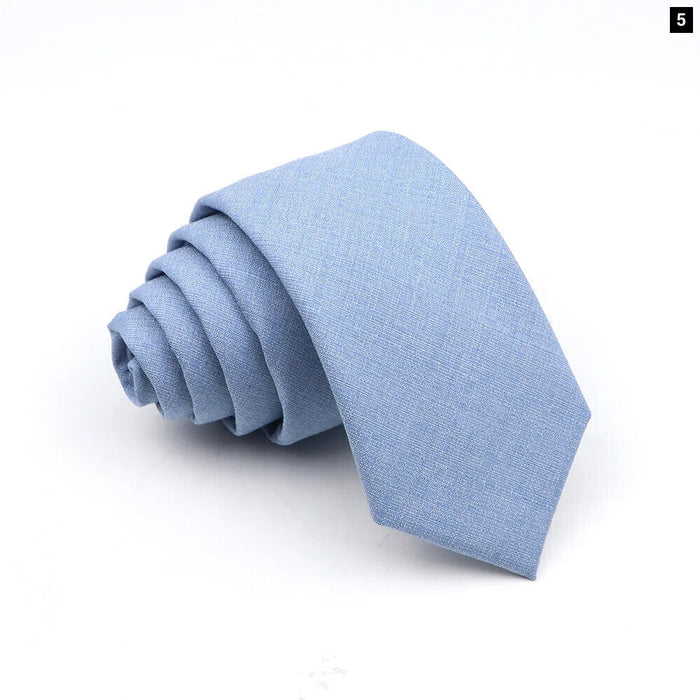 Mens Skinny Tie Wrinkle-Free Wedding Necktie In Pink Blue Or Grey