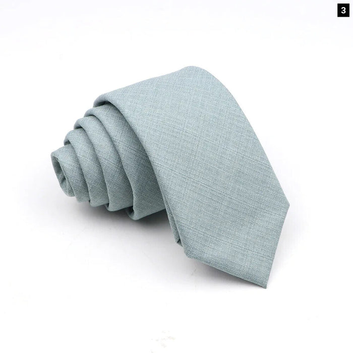 Mens Skinny Tie Wrinkle-Free Wedding Necktie In Pink Blue Or Grey