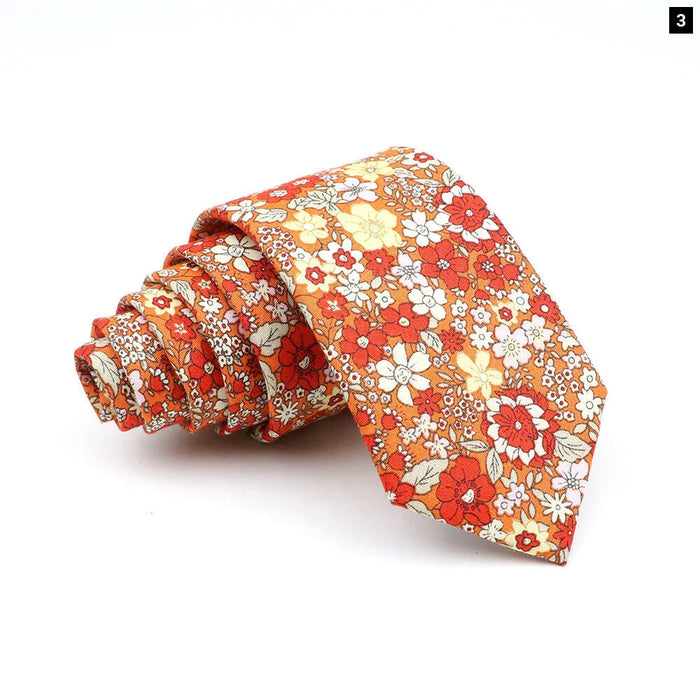 Floral Skinny Tie For Men Weddings And Parties